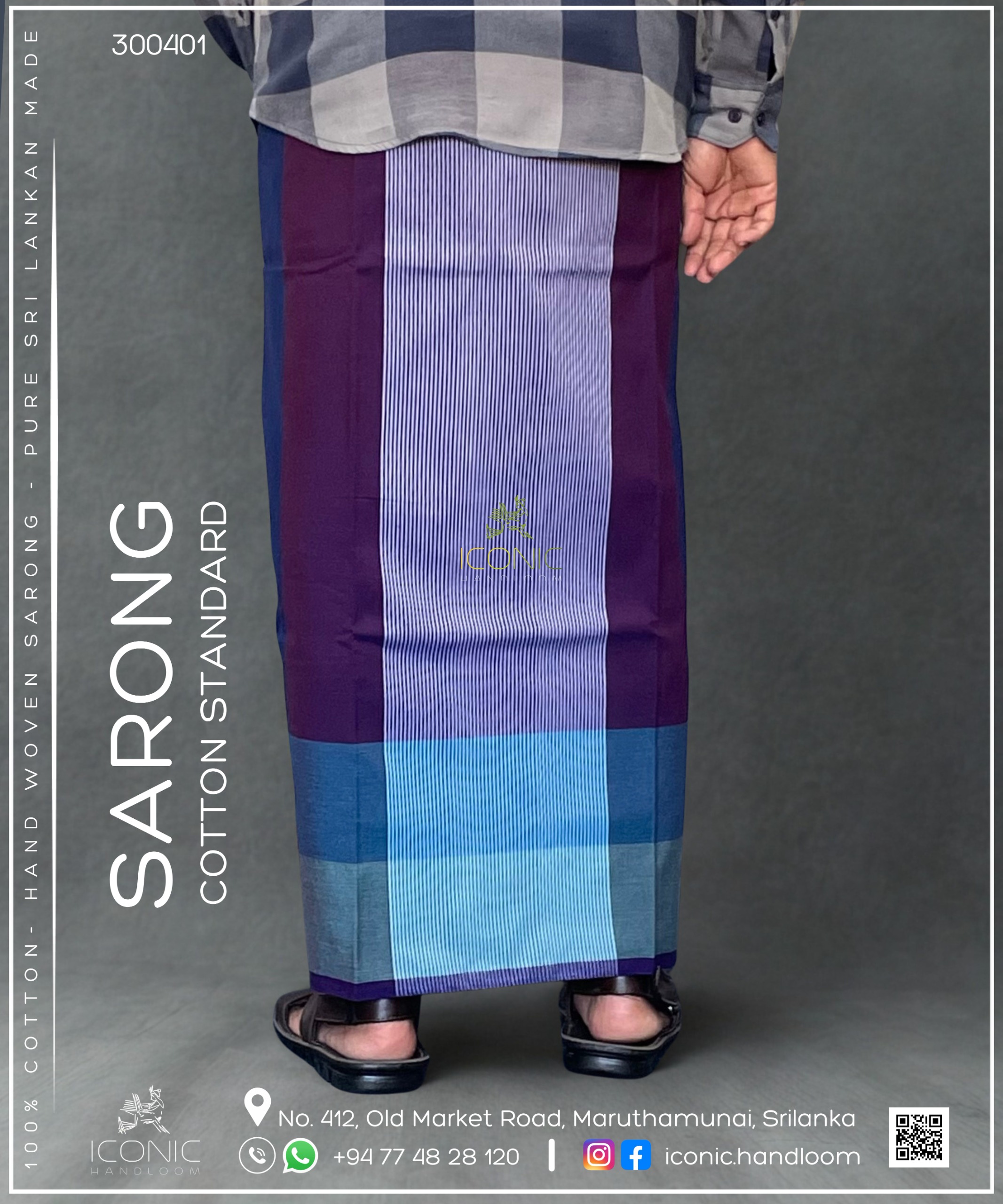 Handloom Cotton Sarong – ICS - 300401