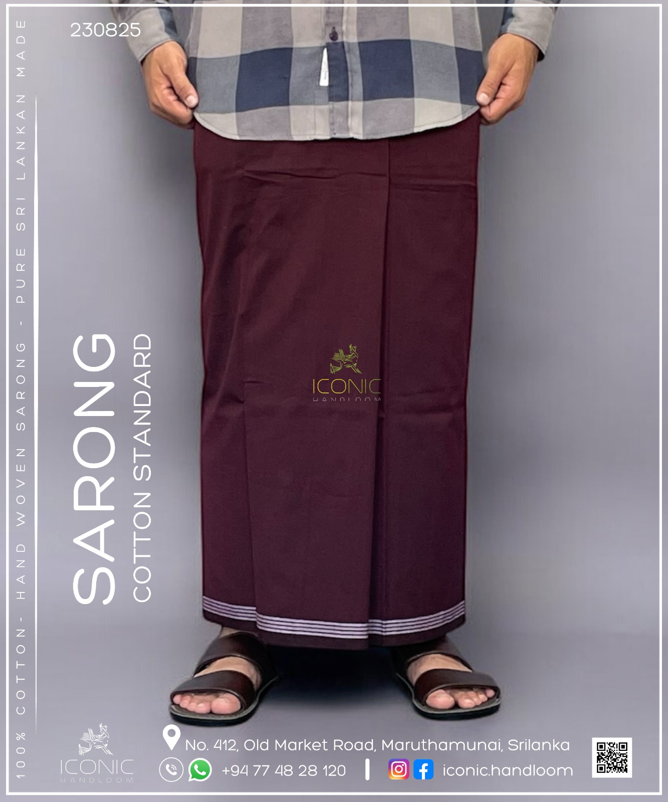Handloom Cotton Sarong – ICS - 230825