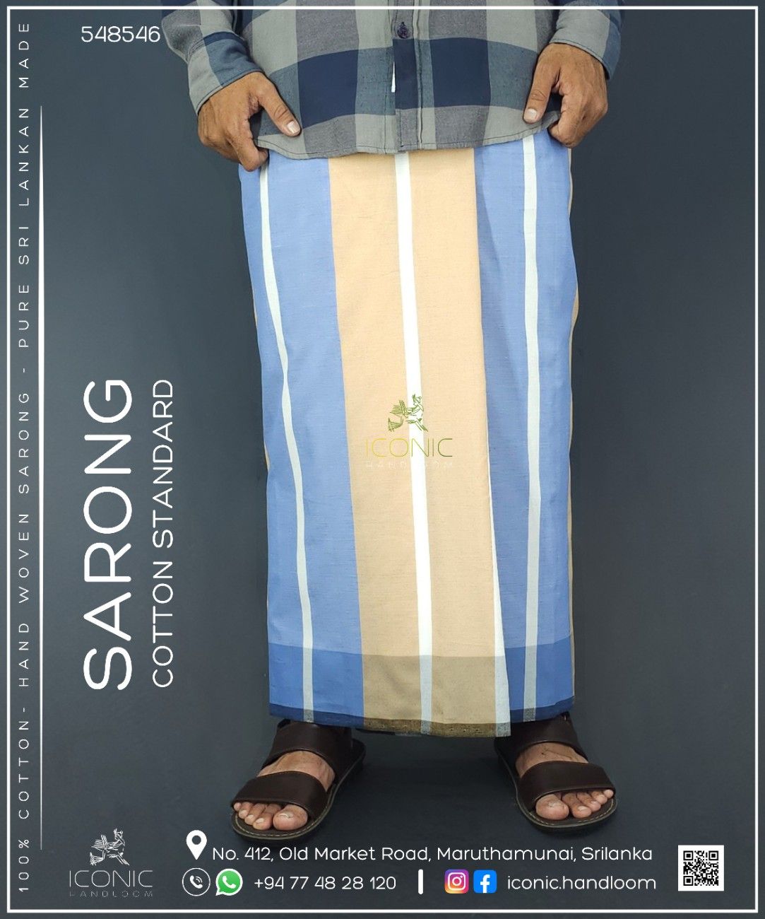 Handloom Cotton Sarong - The Galle Fort Dusk - ICS 548546