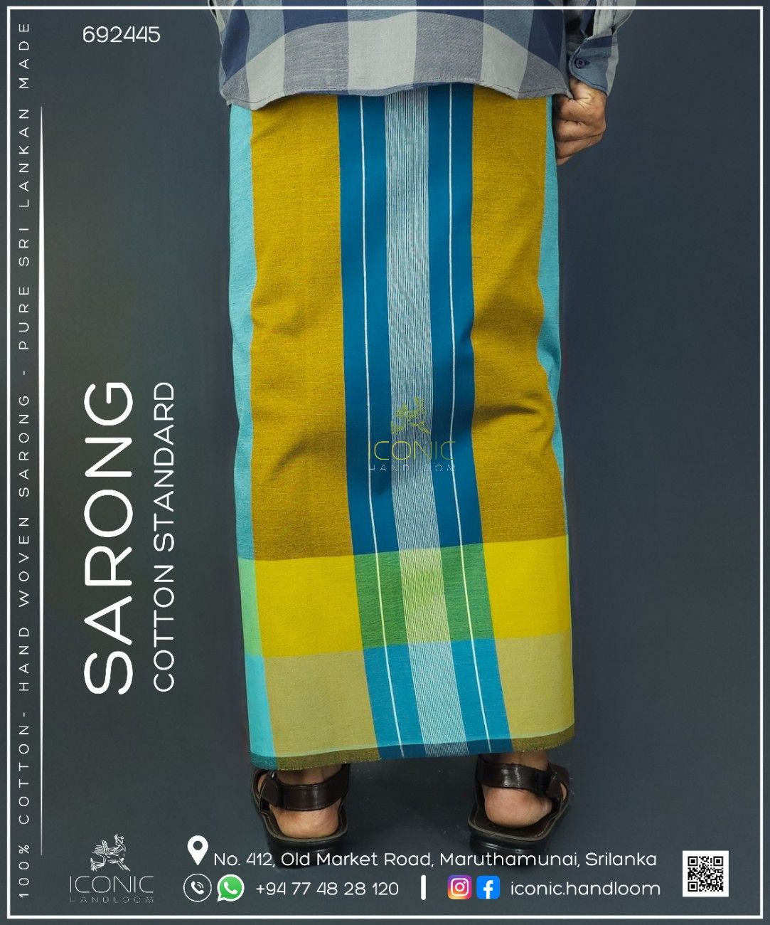 Handloom Cotton Sarong - The Royal Reef  -  ICS 692445