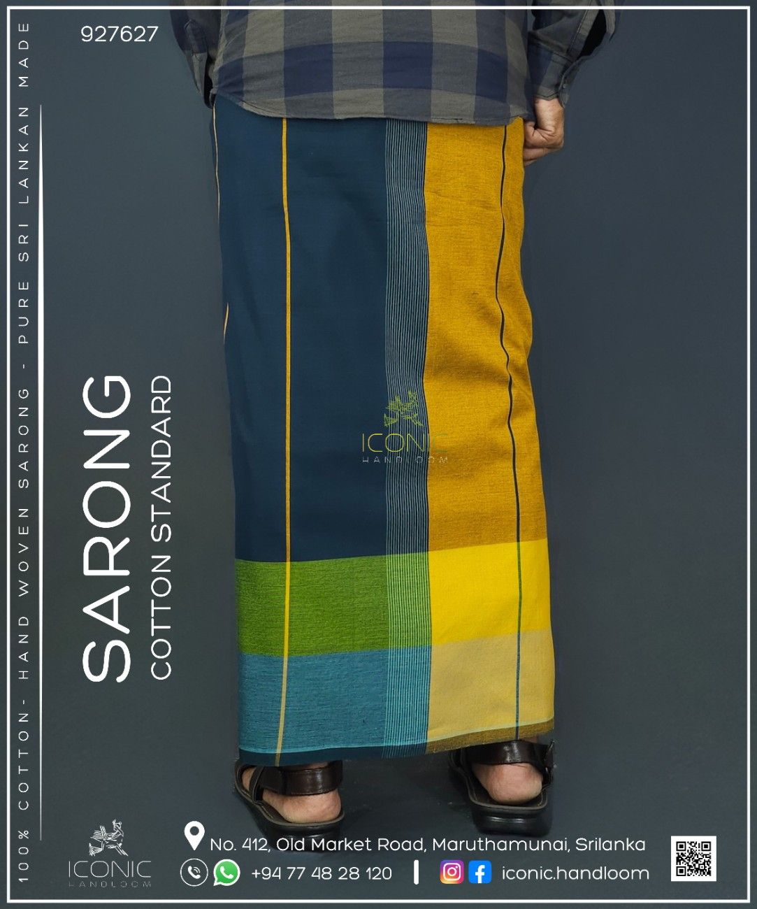 Handloom Cotton Sarong - The Solar Matrix  -  ICS 927627