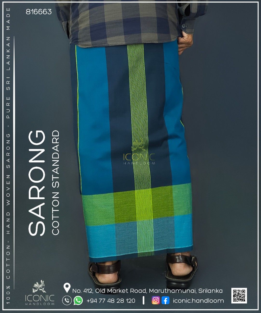 Handloom Cotton Sarong - The Baltic Current  -  ICS 816663