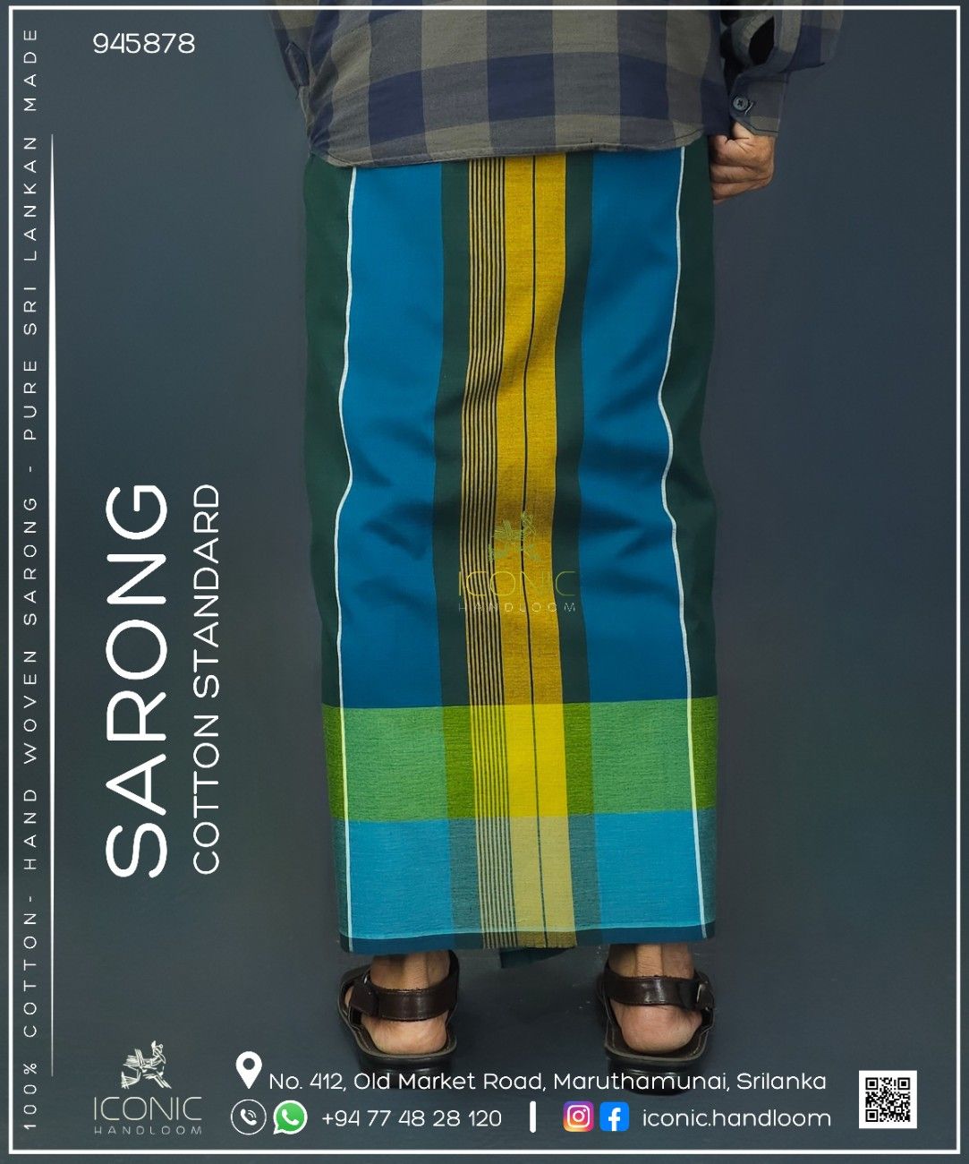 Handloom Cotton Sarong - The Gilded Abyss  -  ICS 945878