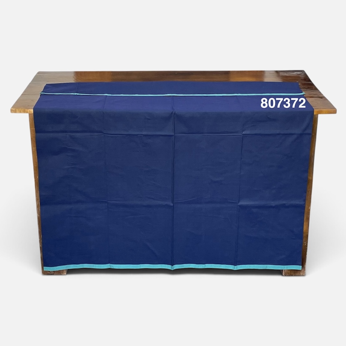 Handloom Cotton Sarong - Deep Navy Blue with Aqua Blue  -  ICS 807372