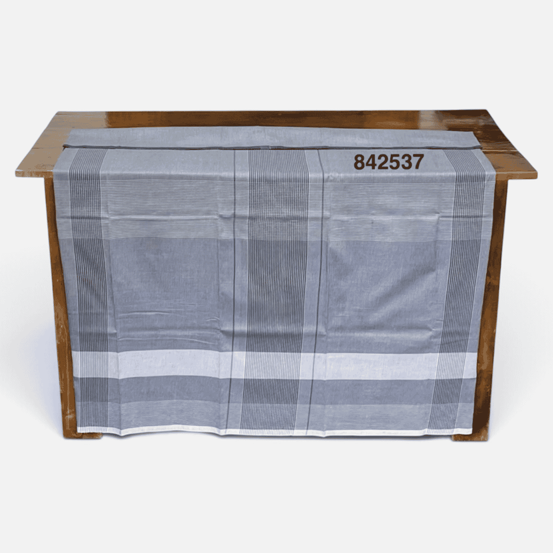 Handloom Cotton Sarong - Light Grey and Dark Grey with Horizontal Stripes  -  ICS 842537
